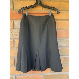 CHANEL Pleated Skirt Fully Lined Wool Mid Length 23in Long‎ | Black | UK 38 US 6